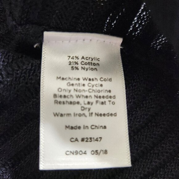 Talbots Women's Size S Blue Rib Knit Long Sleeve Semi Sheer Open Front Cardigan - Picture 15 of 15